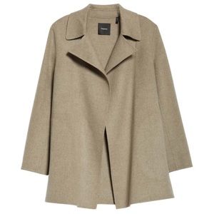 Theory Overlay Coat in Taupe Grey, like new